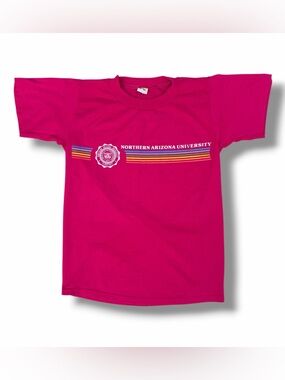 Vintage 80s Northern Arizona University NAU Velva Sheen T-Shirt Pink Size Small